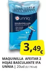 Oferta de Ifa unnia - Maquinilla Afeitar 2 Hojas Basculante por 3,49€ en Supermercados MAS