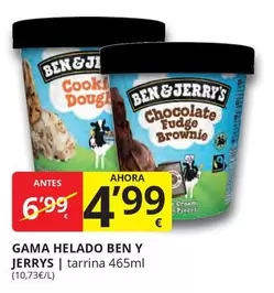 Oferta de Ben & Jerry's - Gama Helado por 4,99€ en Supermercados MAS