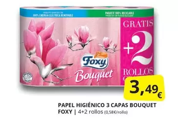 Oferta de Foxy - Papel Higienico 3 Capas Bouquet por 3,49€ en Supermercados MAS