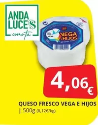 Oferta de Vega E Hijos - Queso Fresco por 4,06€ en Supermercados MAS