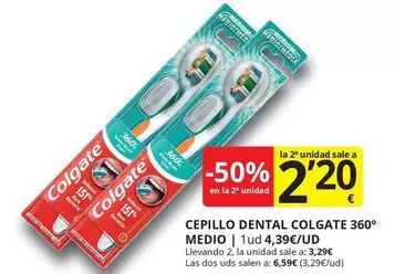 Oferta de Colgate - Cepillo Dental 360° Medio por 2,2€ en Supermercados MAS