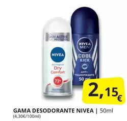 Oferta de Nivea - Gama Desodorante por 2,15€ en Supermercados MAS