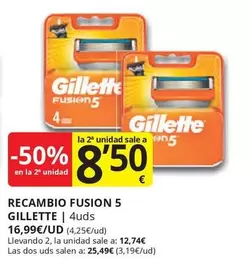 Oferta de Gillette - Fusion 5 por 16,99€ en Supermercados MAS