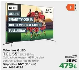 Oferta de TCL - Televisor Qled por 479€ en El Corte Inglés