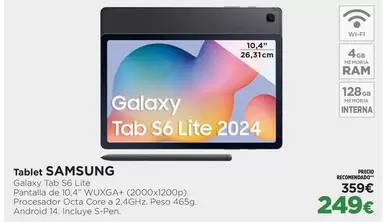 Oferta de Samsung - Tablet por 249€ en El Corte Inglés