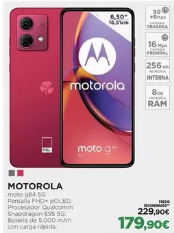 Oferta de Motorola - Moto G84 5g por 179,9€ en El Corte Inglés