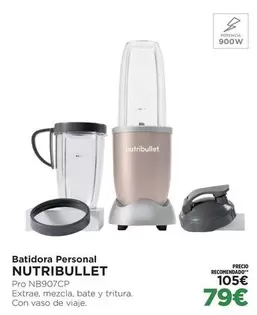 Oferta de Nutribullet - Batidora Personal por 79€ en El Corte Inglés