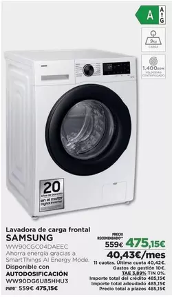 Oferta de Inverter - Lavadora De Carga Frontal por 475,15€ en El Corte Inglés