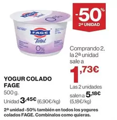 Oferta de FAGE - Yogur Colado por 3,45€ en El Corte Inglés