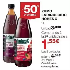 Oferta de Hohes C - Zumo Enriquecido por 3,09€ en El Corte Inglés