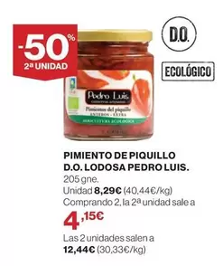 Oferta de Pedro Luís - Pimiento De Piquillo D.o. Lodosa por 8,29€ en El Corte Inglés