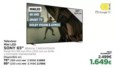 Oferta de Visión - Televisor Mini Led por 1649€ en El Corte Inglés