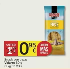 Oferta de Velarte - Snack Con Pipas por 0,95€ en Consum