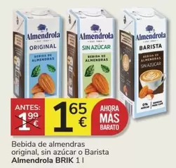 Oferta de Almendrola - Bebida De Almendras Original, Sin Azucar O Barista por 1,65€ en Consum