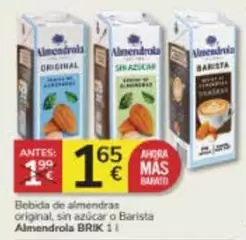 Oferta de Almendrola - Bebida De Almendras Original, Sin Azúcar O Barista por 1,65€ en Consum