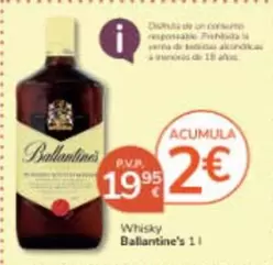 Oferta de Ballantine's - Whisky por 19,95€ en Consum