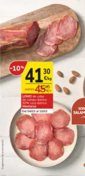 Oferta de Montaraz - Lomo De Cebo Ibérico 50% Raza Ibérica por 41,5€ en Consum