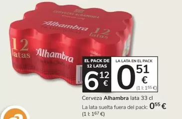 Oferta de Alhambra - Cerveza por 6,12€ en Consum