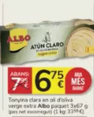 Oferta de Albo - Tonyina Clara En Oli D'oliva Verge Extra por 6,75€ en Consum