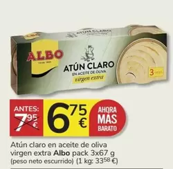 Oferta de Albo - Atun Claro En Aceite De Oliva Virgen Extra por 6,75€ en Consum