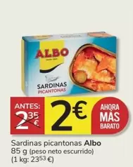 Oferta de Albo - Sardinas Picantonas por 2€ en Consum