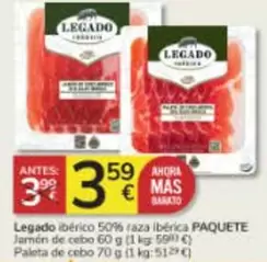 Oferta de Legado ElPozo - Legado Ibérico 50% Raza Ibérica por 3,59€ en Consum