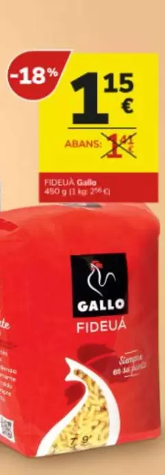 Oferta de Gallo - Fideuá Galdo por 1,15€ en Consum