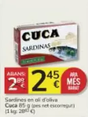 Oferta de Cuca - Sardines En Oli D'oliva por 2,45€ en Consum