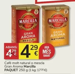 Oferta de Marcilla - Cafe Molt Natural O Mescla Gran Aroma por 4,29€ en Consum