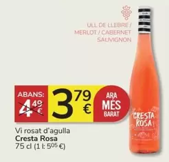 Oferta de Cresta Rosa - Vi Rosat D'agulla por 3,79€ en Consum