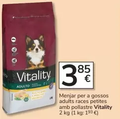 Oferta de Vitality - Menjar Per A Gossos Adults Races Petites Amb Pollastre por 3,85€ en Consum