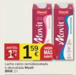 Oferta de Mas - Leche Calcio Semidesnatada O Desnatada por 1,59€ en Consum