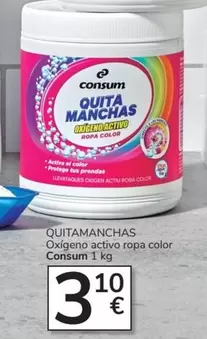 Oferta de Consum - Quitamanchas Oxigeno Activo Ropa Color por 3,1€ en Consum