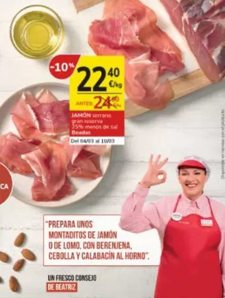 Oferta de Serrano - Jamon por 22,4€ en Consum