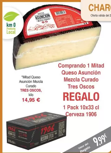 Oferta de Tres Oscos - Mitad Queso Asuncion Mezcla Curado por 14,95€ en Masymas