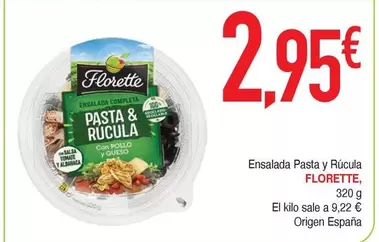 Oferta de Florette - Ensalada Pasta Y Rúcula por 2,95€ en Masymas