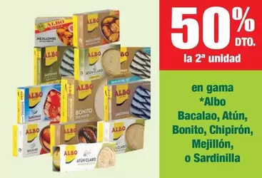 Oferta de Albo - En Gama Bacalao, Atún, Bonito, Chipirón, Mejillón, O Sardinilla en Masymas