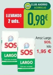 Oferta de Sos - Arroz Largo por 1,95€ en Masymas