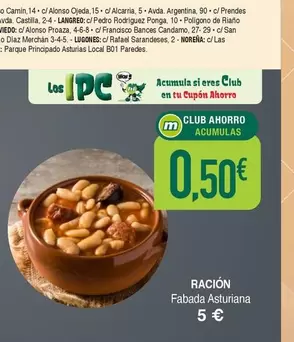 Oferta de Racion/ Fabada Asturiana por 5€ en Masymas