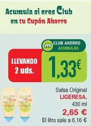 Oferta de Ligeresa - Salsa Original por 2,65€ en Masymas