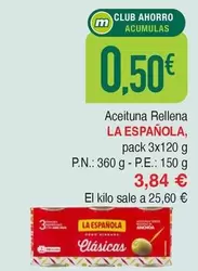 Oferta de La Española - Aceituna Rellena por 3,84€ en Masymas