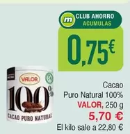 Oferta de Valor - Cacao Puro Natural 100% por 5,7€ en Masymas