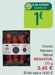 Oferta de Chorizo Asturiano Natural por 5,45€ en Masymas