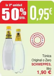 Oferta de Schweppes - Tónica Original O Zero por 1,9€ en Masymas