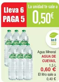 Oferta de Agua de Cuevas - Agua Mineral por 0,5€ en Masymas