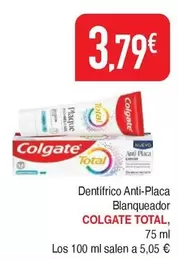 Oferta de Colgate - Dentífrico Anti-Placa Blanqueador por 3,79€ en Masymas