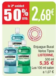 Oferta de Listerine - Enjuague Bucal Varios Tipos por 5,35€ en Masymas