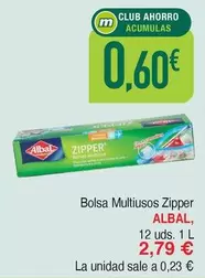 Oferta de Albal - Bolsa Multiusos Zipper por 0,6€ en Masymas