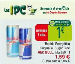 Oferta de Red Bull - Bebida Energética Original O Sugar Free por 1,59€ en Masymas