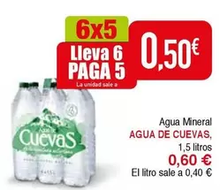 Oferta de Agua de Cuevas - Agua Mineral por 0,6€ en Masymas